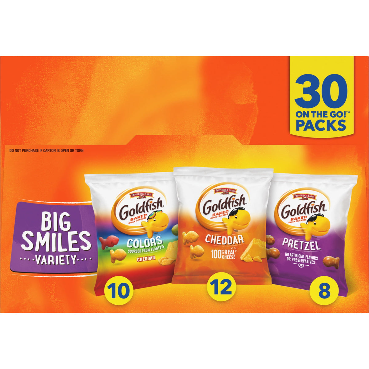 Goldfish Big Smiles Variety Pack, 30 Snack Packs