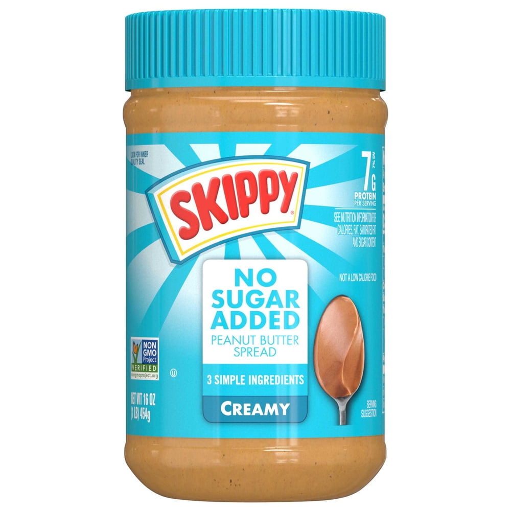 (4 Pack) SKIPPY No Sugar Added Creamy Peanut Butter, 16 oz Each - image 3