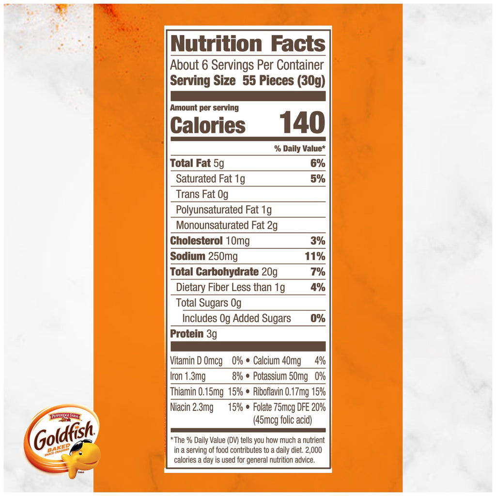 Goldfish Cheddar Crackers, 6.6 oz Bags, 6 Count Box