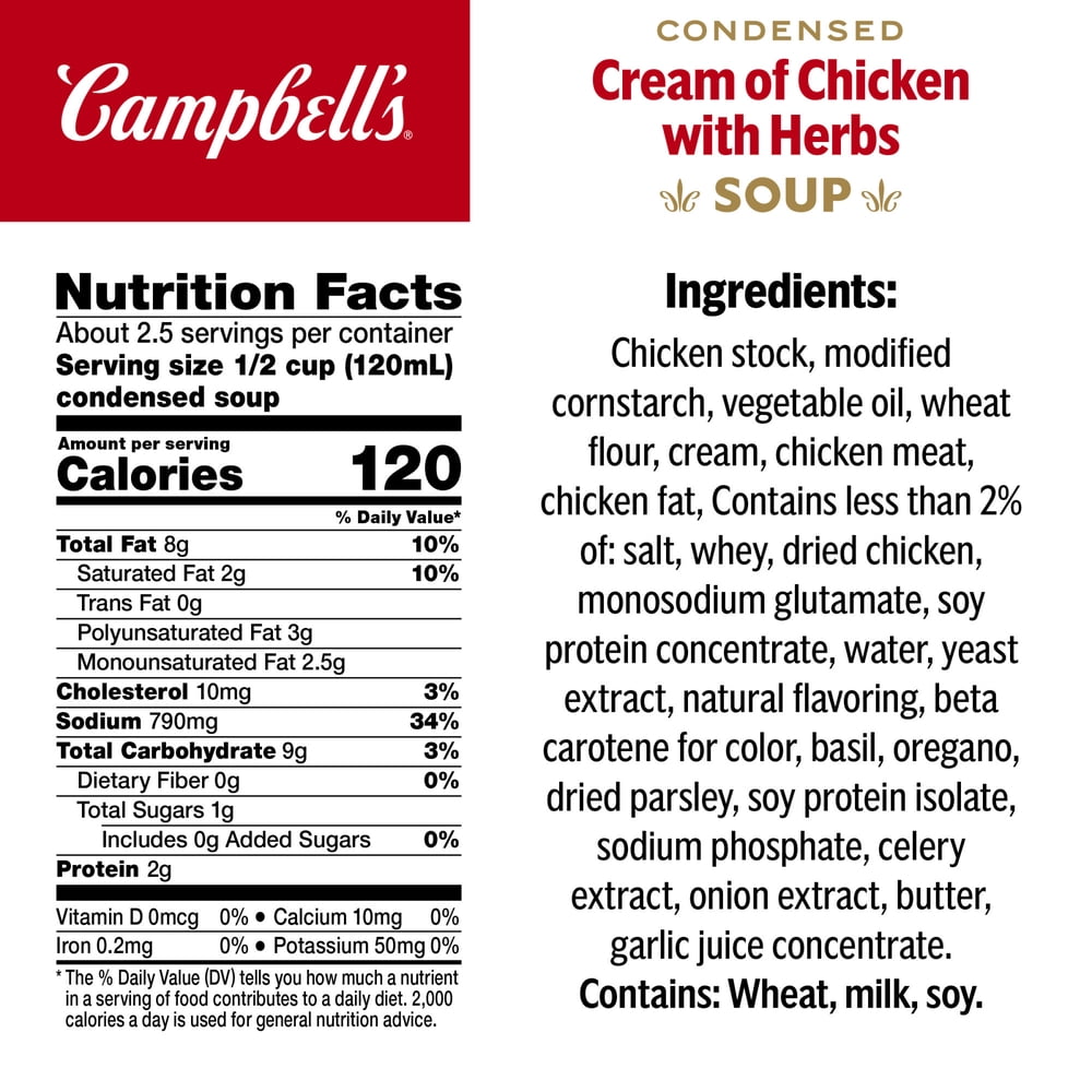 Campbell's Cream of Chicken with Herbs Soup, 10.5 oz - product image 2