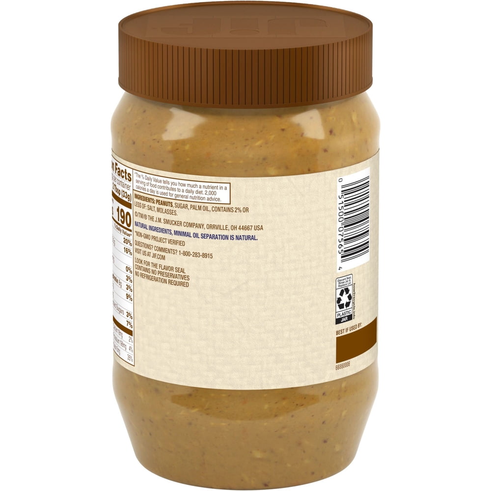 Jif Natural Crunchy Peanut Butter Spread, 40 oz - product image 2
