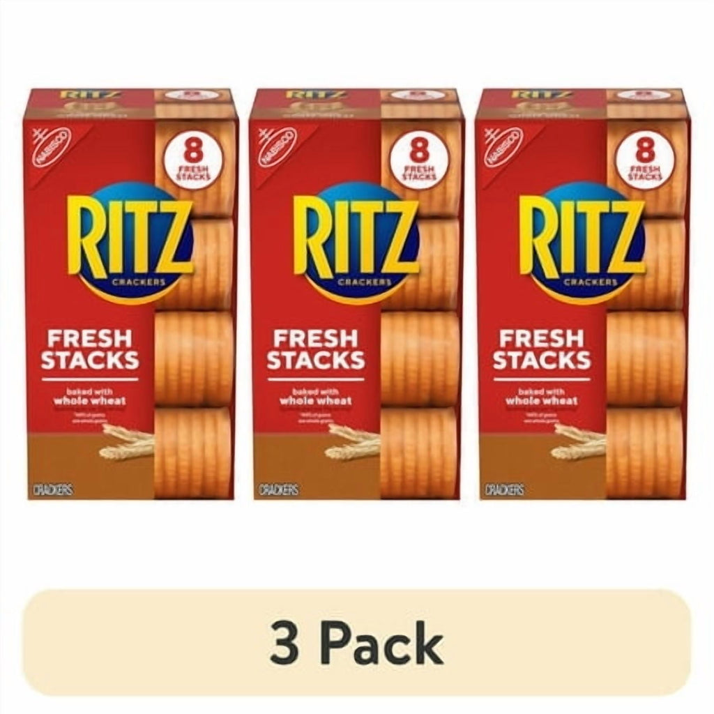 (3 Pack) RITZ Fresh Stacks Whole Wheat Crackers, 11.6 oz Each
