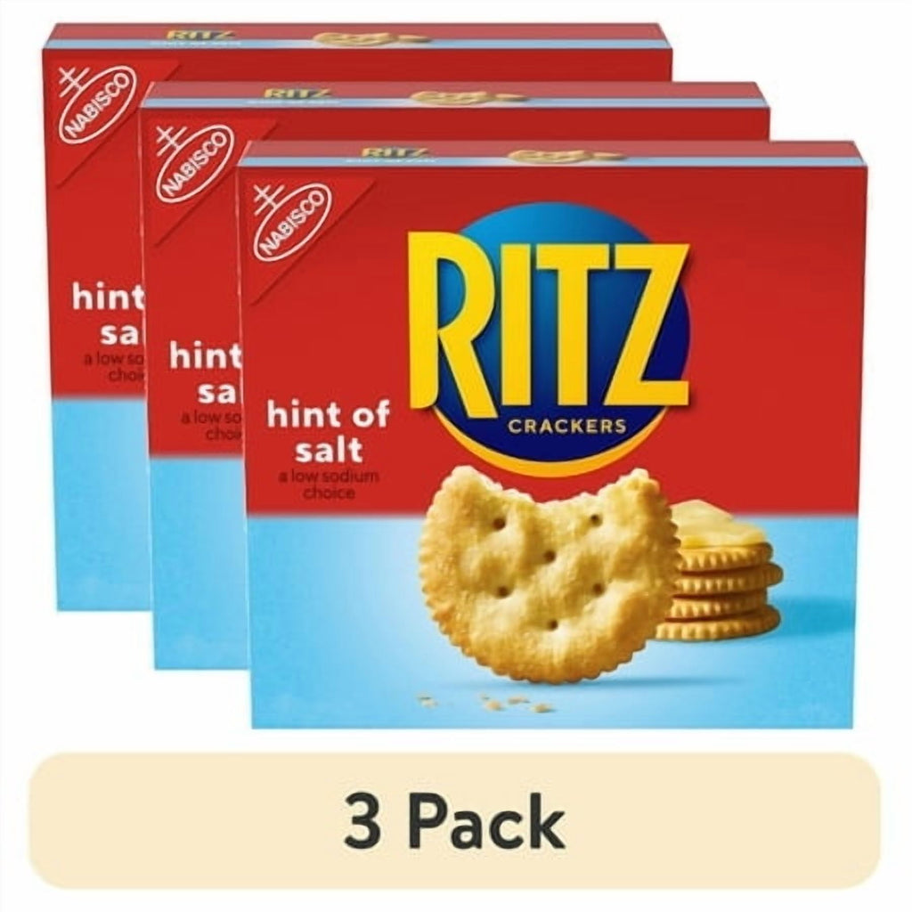 (3 Pack) RITZ Hint of Salt Crackers, 13.7 oz Each
