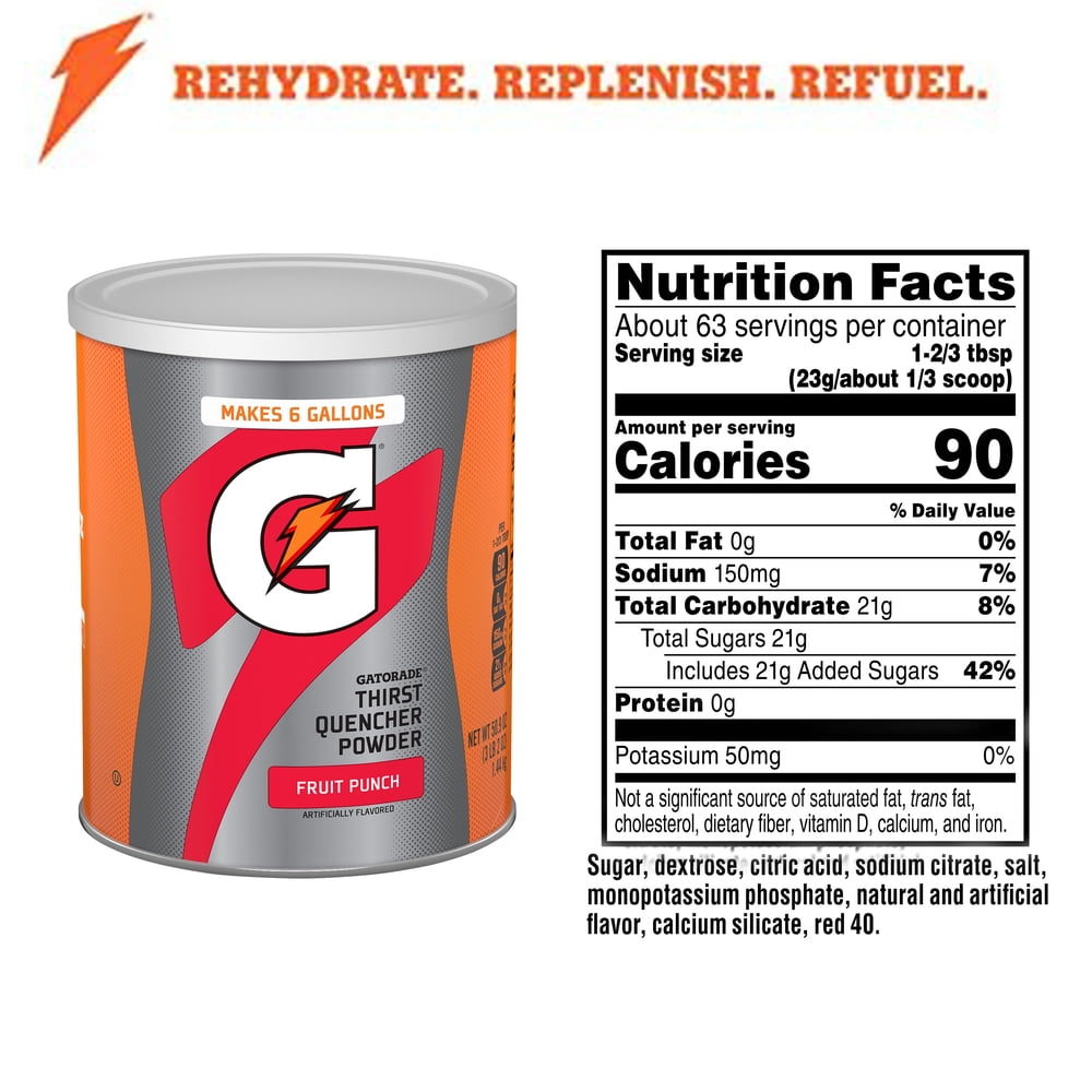 Gatorade Thirst Quencher Fruit Punch Powdered Drink Mix, 50.9 oz Canister - product image 2