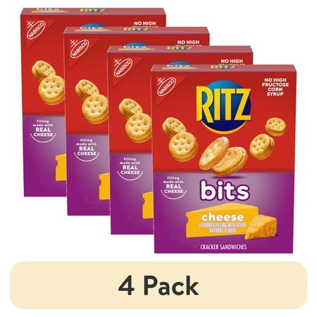 (4 Pack) RITZ Bits Cheese Sandwich Crackers, 8.8 oz Each