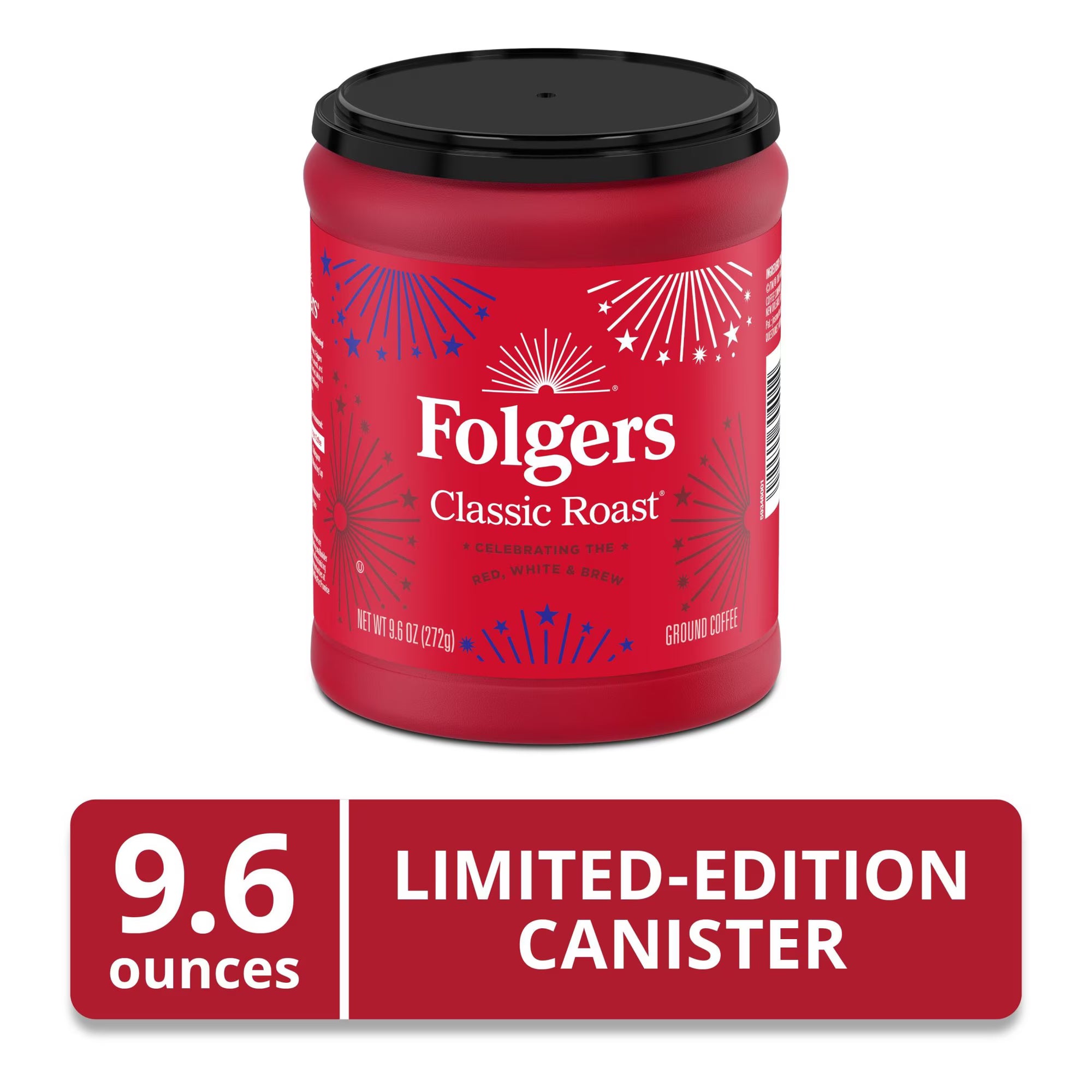 Folgers Classic Roast Medium Roast Ground Coffee, Limited Edition Canister for America’s 250th