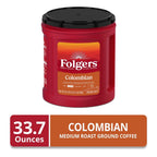 Folgers Colombian Ground Coffee, Medium Roast, 33.7 oz Canister - image 2