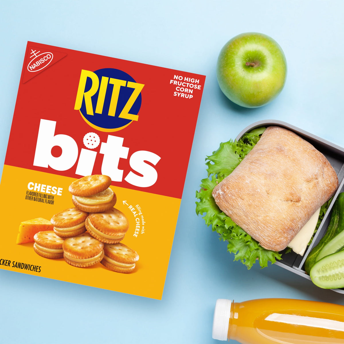 (4 Pack) RITZ Bits Cheese Sandwich Crackers, 8.8 oz Each