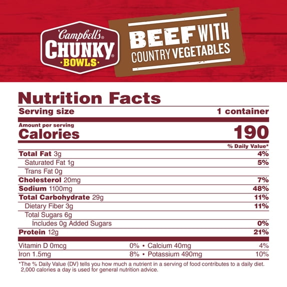 Campbell's Chunky Beef with Country Vegetables Soup, 15.25 oz