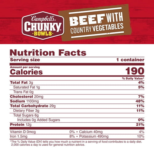 Campbell's Chunky Beef with Country Vegetables Soup, 15.25 oz