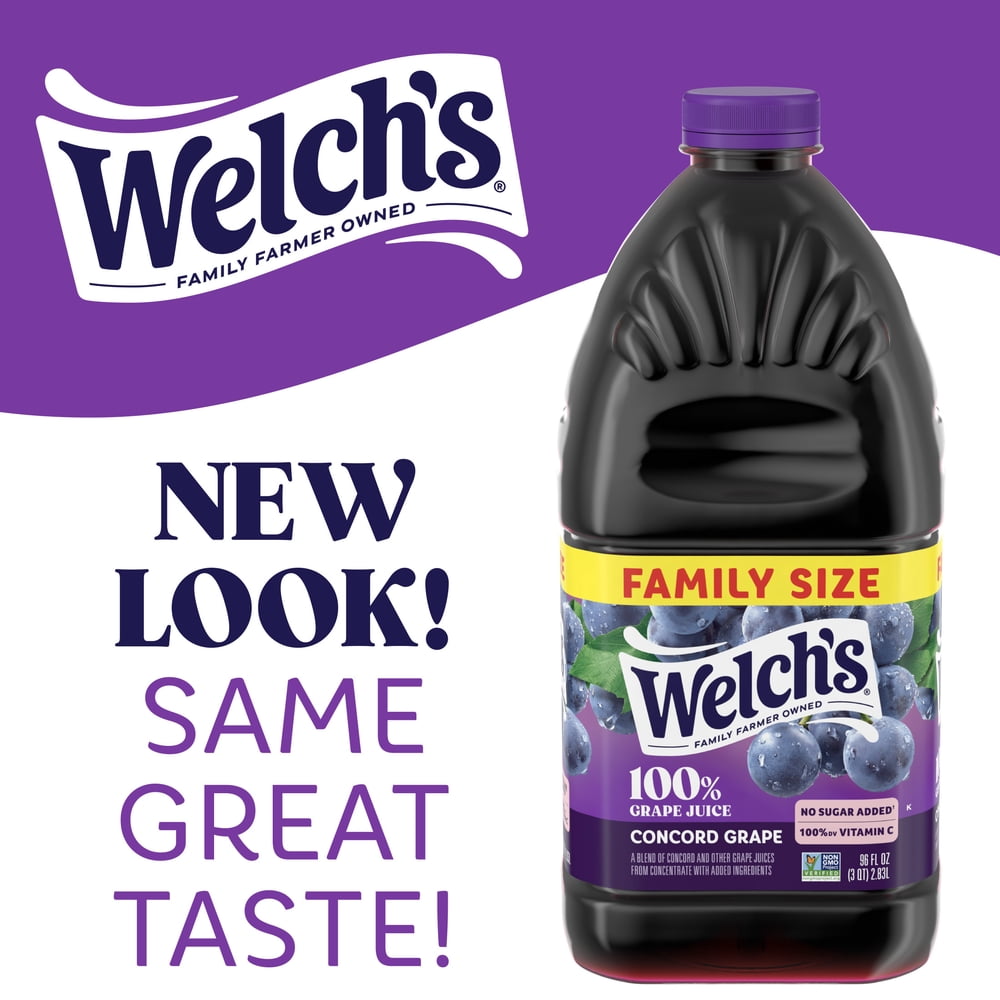 (3 Pack) Welch's 100% Grape Juice, Concord Grape, 96 fl oz Each - image 3