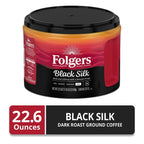 Folgers Black Silk Ground Coffee, Dark Roast, 22.6 oz Canister - image 2