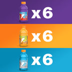 Gatorade Mashups variety pack with six bottles of each of three flavors