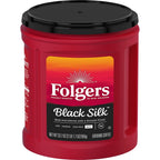 Folgers Black Silk Ground Coffee, Smooth Dark Roast, 33.7 oz Canister