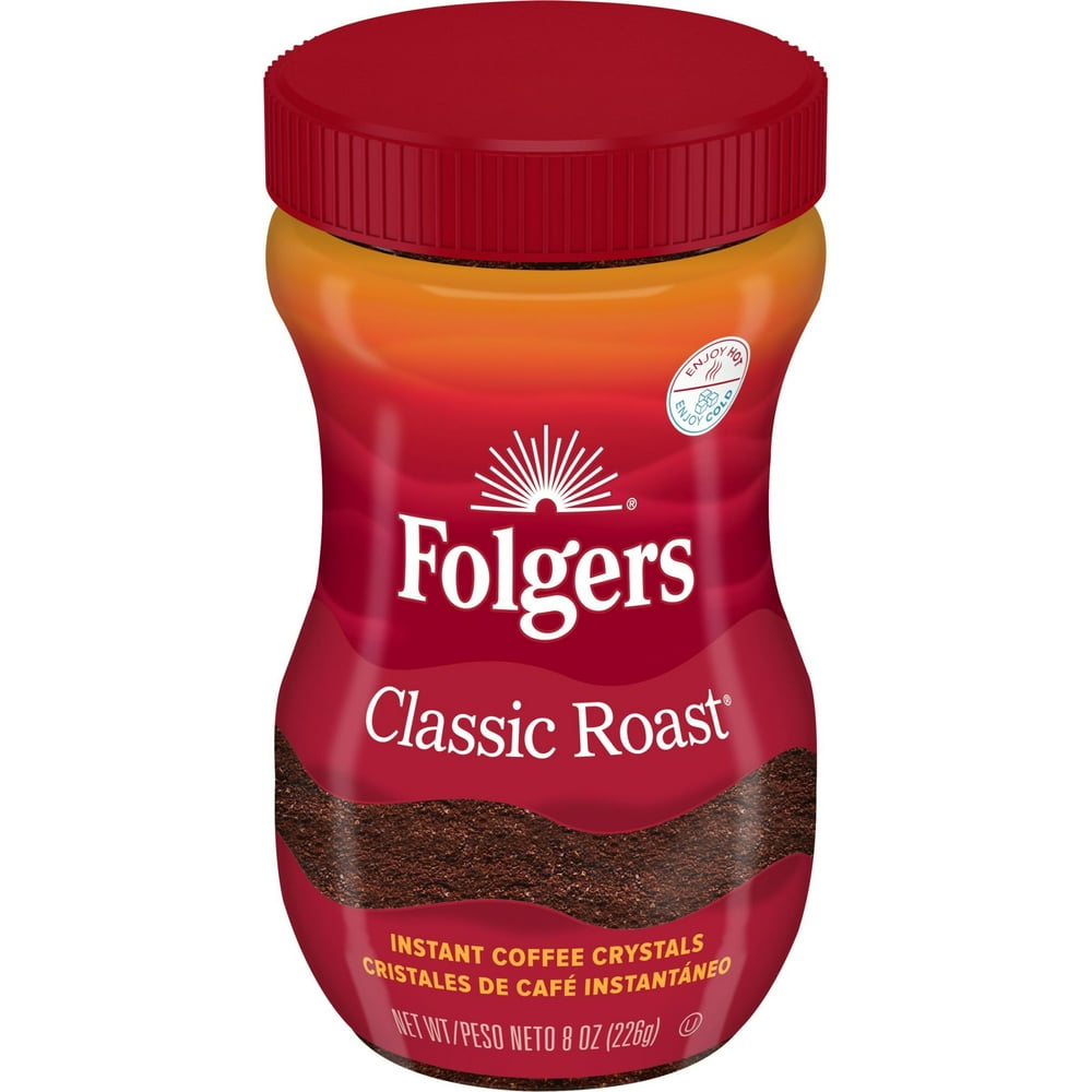 Folgers Classic Roast Instant Coffee, 8 oz Jar