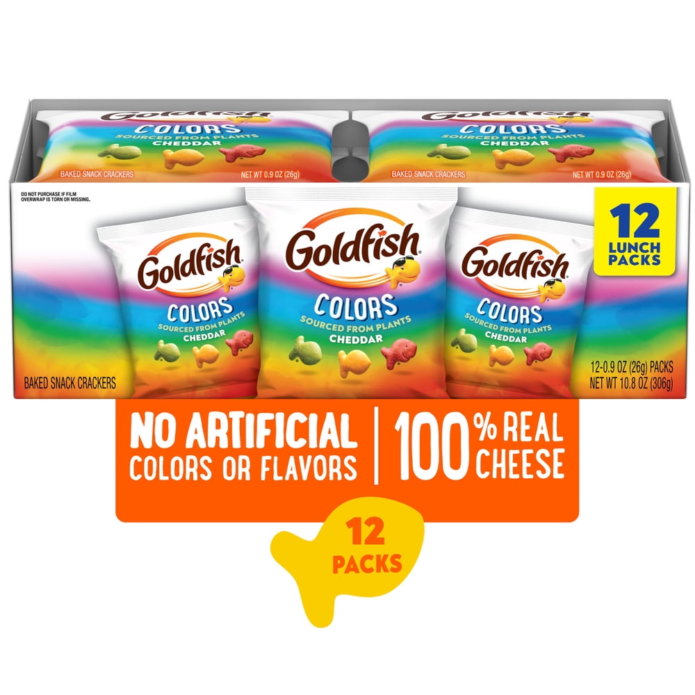 Goldfish Colors Crackers Snack Packs, 0.9 oz, 12 Count