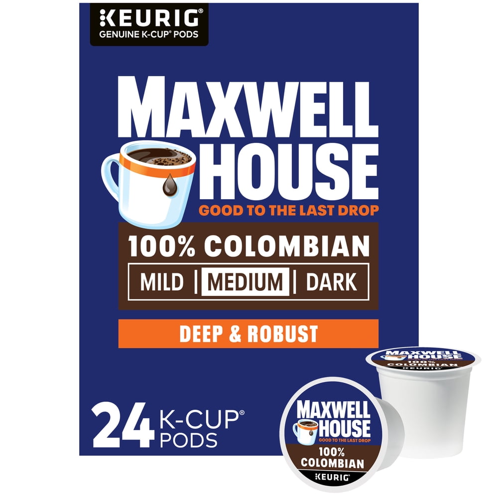 Maxwell House 100% Colombian Medium Roast K-Cup Coffee Pods, 24 Count