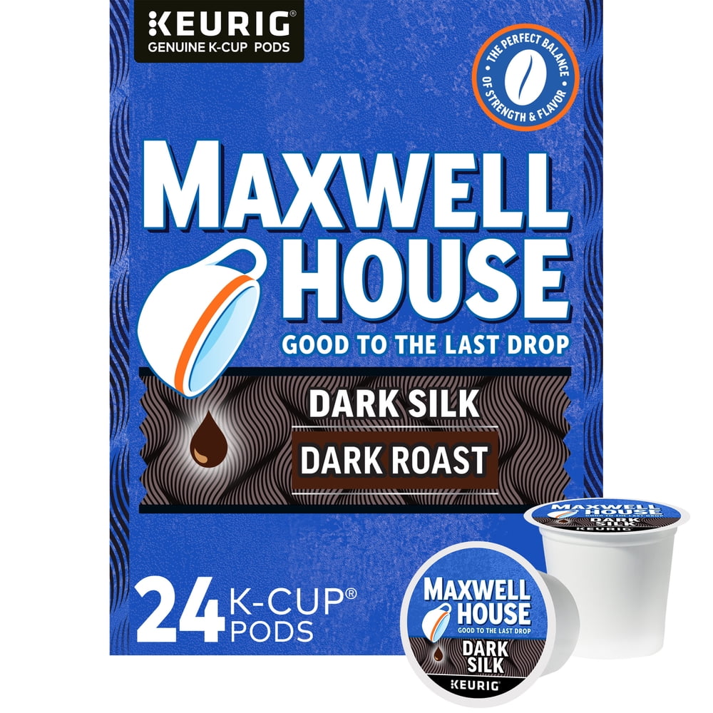 Maxwell House Dark Silk Dark Roast K-Cup Coffee Pods, 24 Count