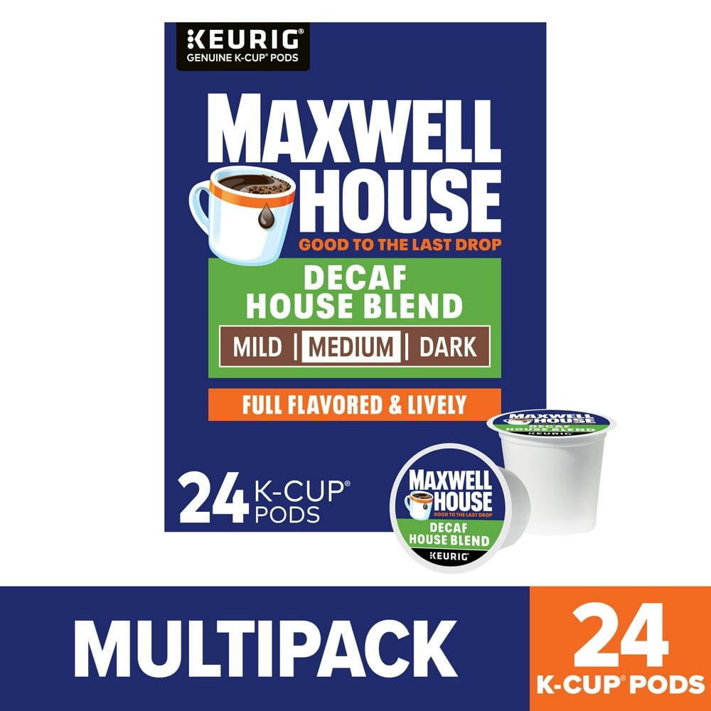 Maxwell House House Blend Decaf Coffee K-Cup Pods, 24 Count