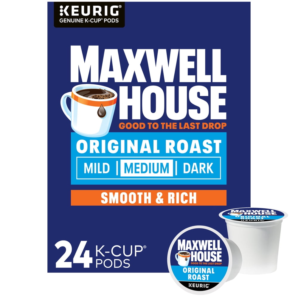 Maxwell House Original Roast Medium Roast K-Cup Coffee Pods, 24 Count