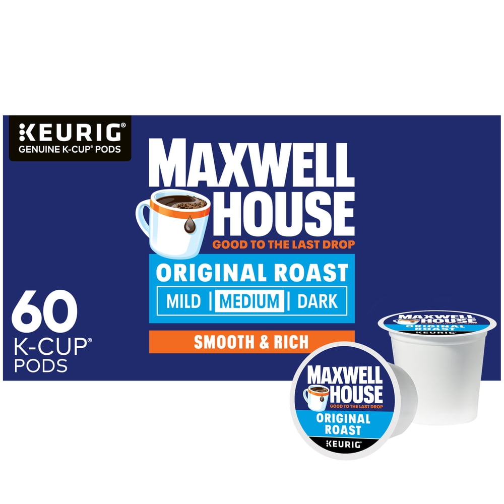 Maxwell House Original Roast Medium Roast K-Cup Coffee Pods, 60 Count