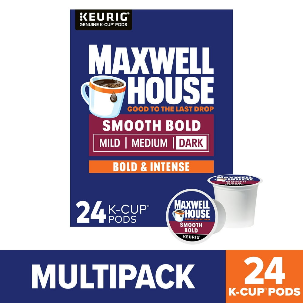 Maxwell House Smooth Bold Roast Coffee K-Cup Pods, 24 Count
