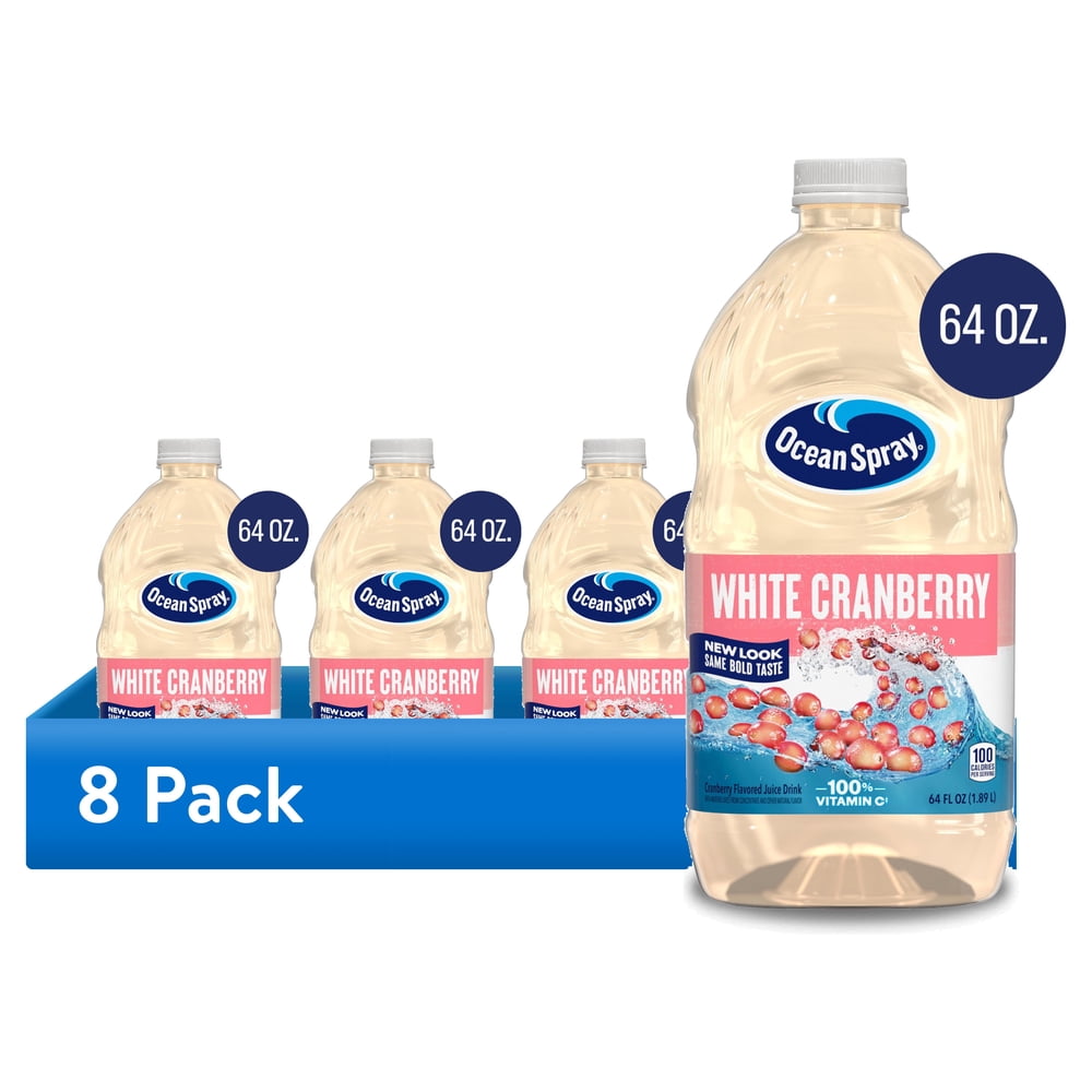 (8 Pack) Ocean Spray White Cranberry Juice Drink, 64 fl oz Each