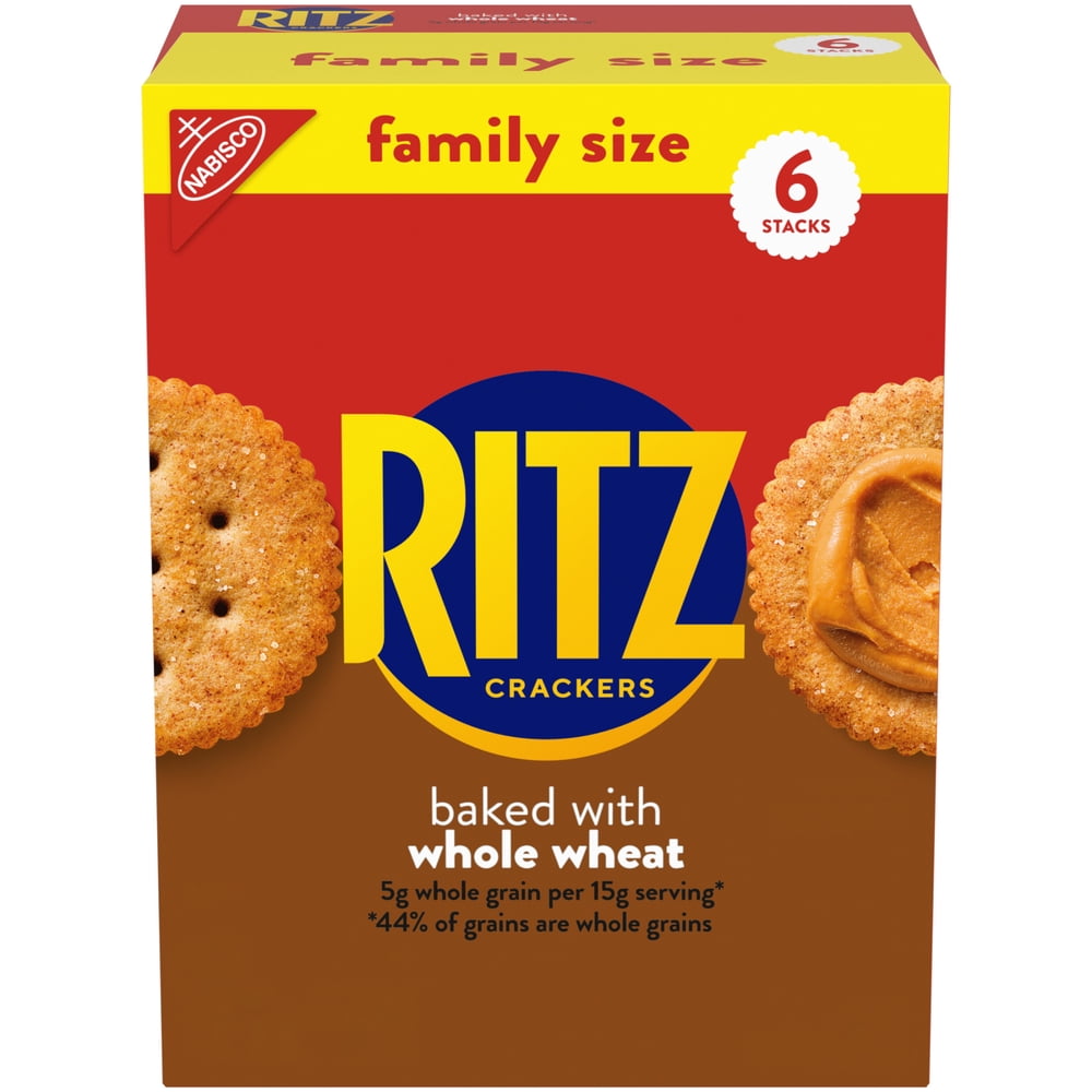 RITZ Whole Wheat Crackers, Family Size, 19.3 oz
