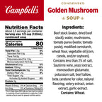 Campbell's Condensed Golden Mushroom Soup, 10.5 oz Cans, 12 Pack