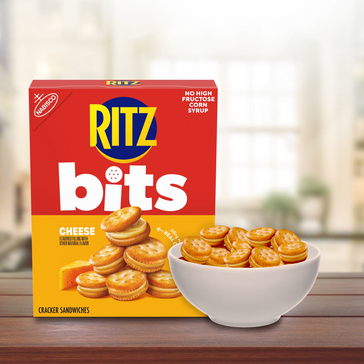 (4 Pack) RITZ Bits Cheese Sandwich Crackers, 8.8 oz Each