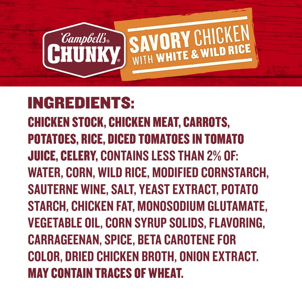 Campbell's Chunky Savory Chicken with White & Wild Rice Soup, 18.8 oz - product image 3