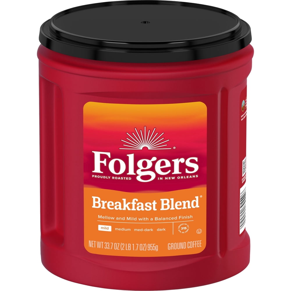 Folgers Breakfast Blend Ground Coffee, Smooth & Mild, 33.7 oz Canister - image 3