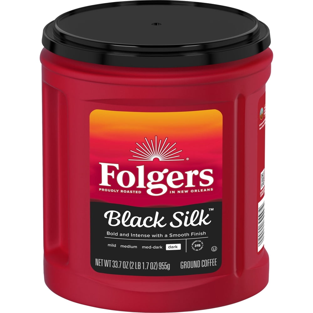 Folgers Black Silk Ground Coffee, Smooth Dark Roast, 33.7 oz Canister - image 3