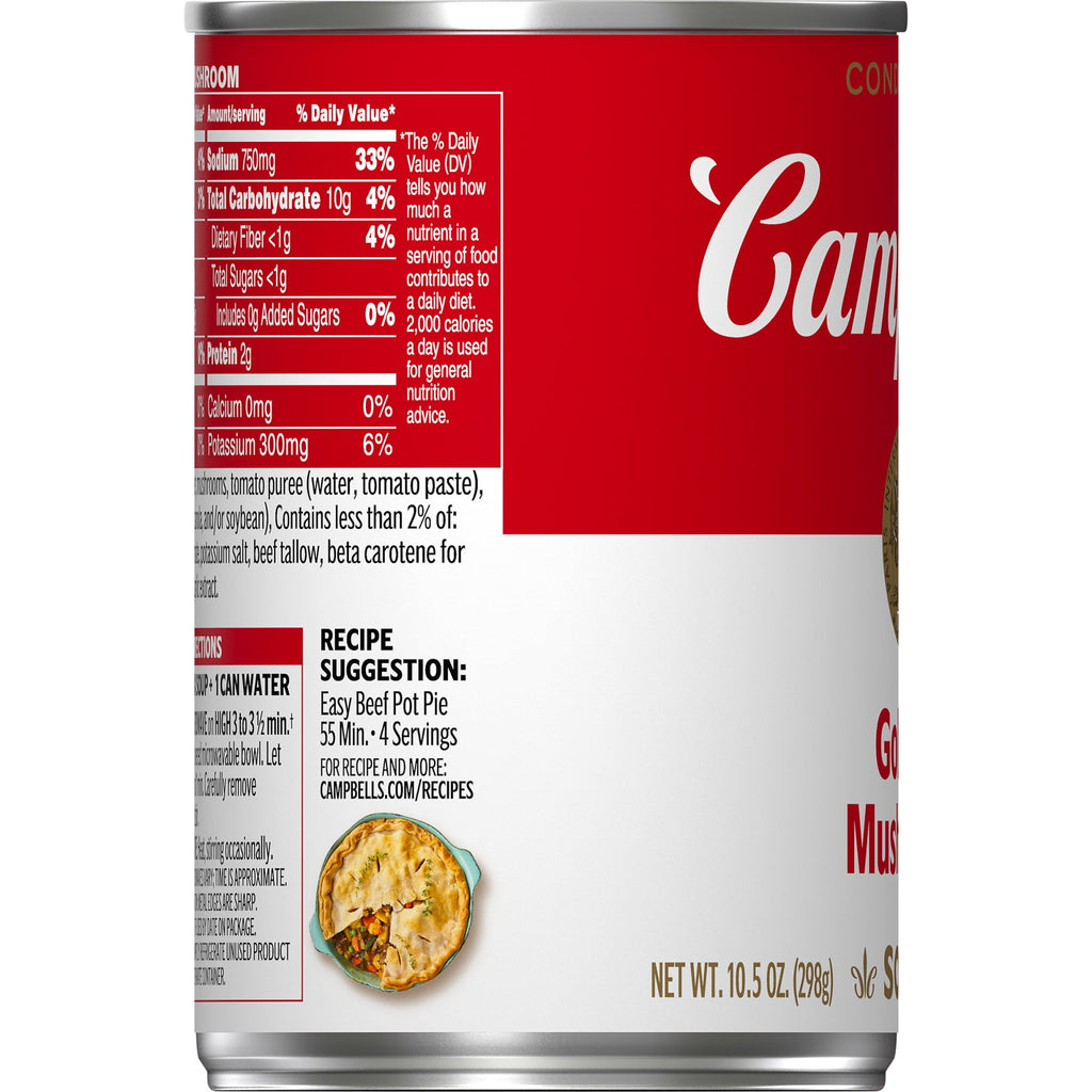 Campbell's Condensed Golden Mushroom Soup, 10.5 oz Cans, 12 Pack
