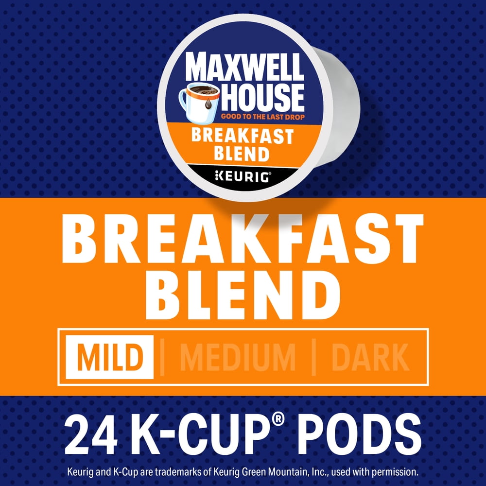 Maxwell House Breakfast Blend Mild Roast K-Cup Coffee Pods, 24 Count - image 2