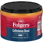 Folgers Coffeehouse Blend Ground Coffee, Medium Dark Roast, 22.6 oz Canister