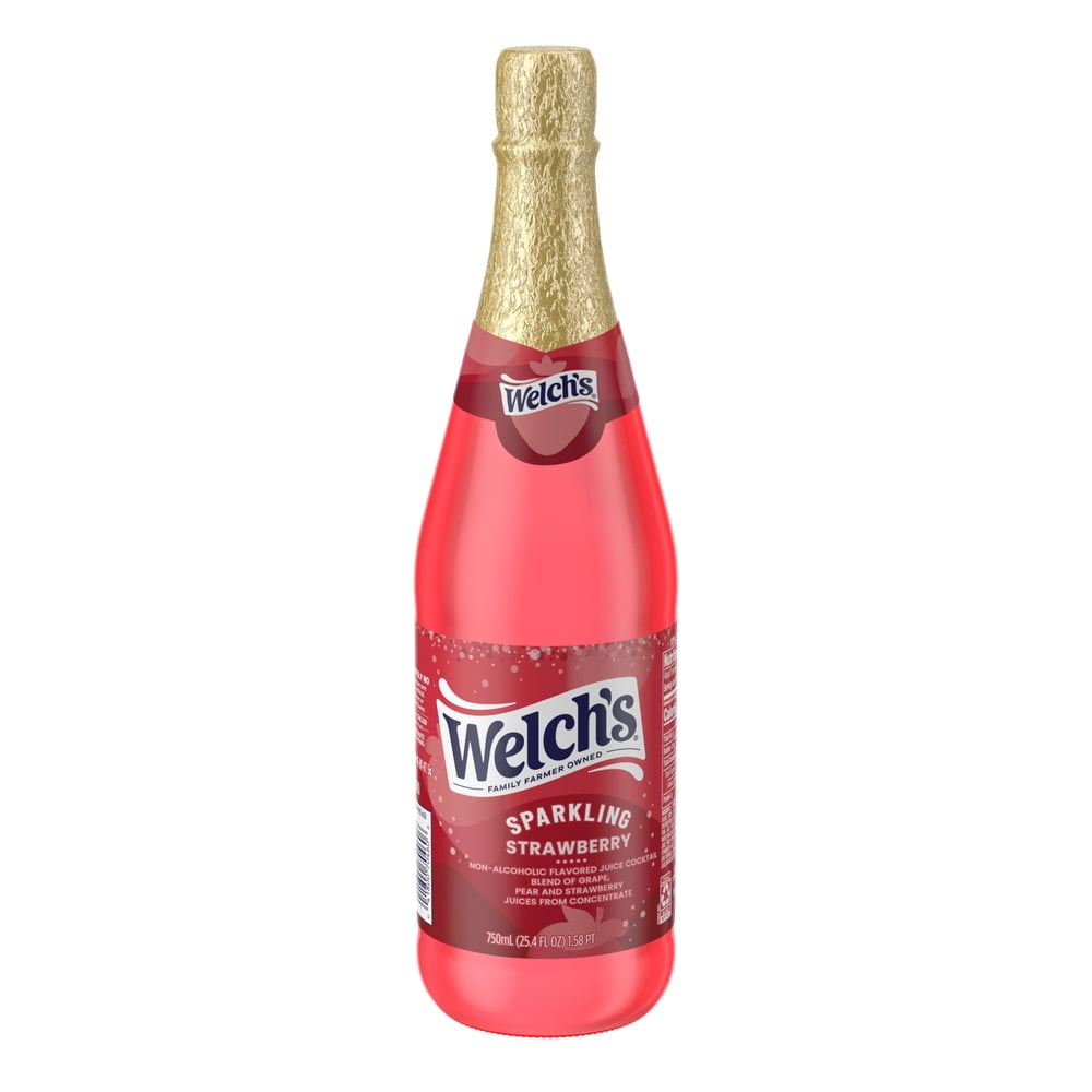(4 Pack) Welch's Non-Alcoholic Sparkling Strawberry Juice Cocktail, 25.4 fl oz - image 2