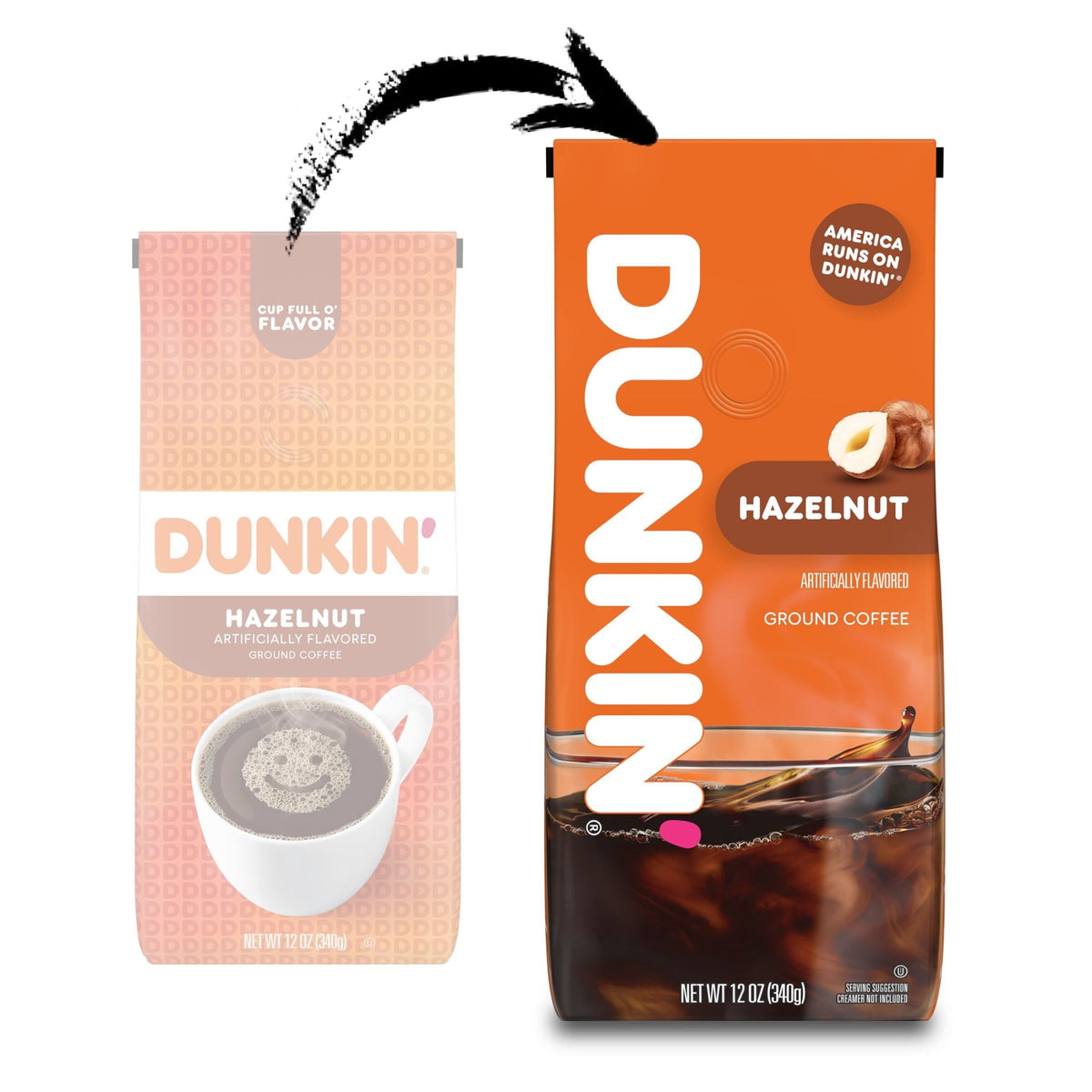 Dunkin' Hazelnut Medium Roast Ground Coffee, 12 oz