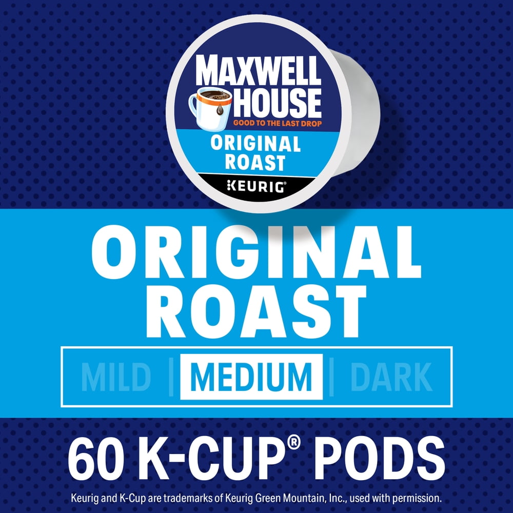 Maxwell House Original Roast Medium Roast K-Cup Coffee Pods, 60 Count - image 2