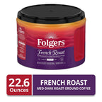 Folgers French Roast Ground Coffee, Medium Dark Roast, 22.6 oz Canister - image 2